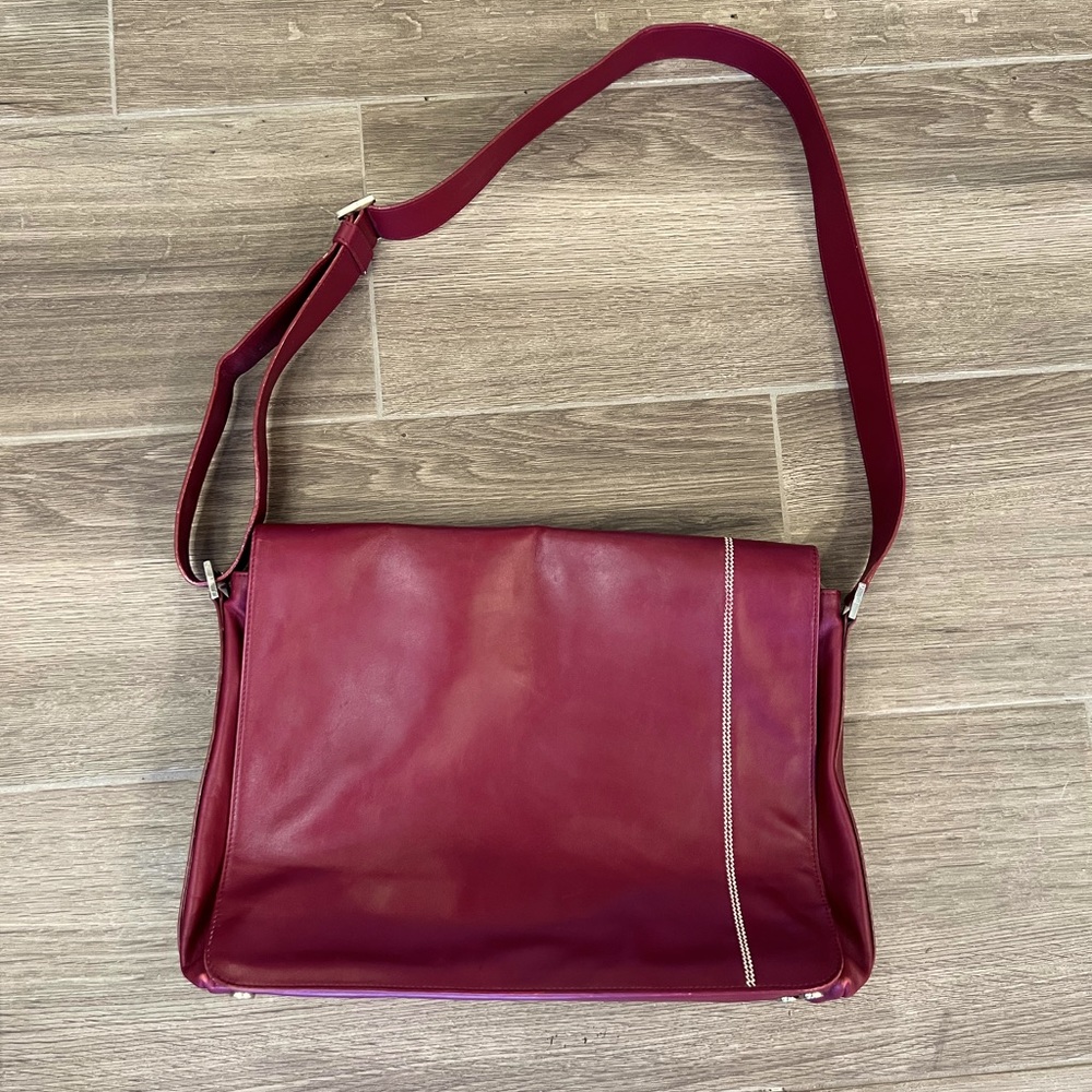 dunhill messenger flap bag crossbody burgundy